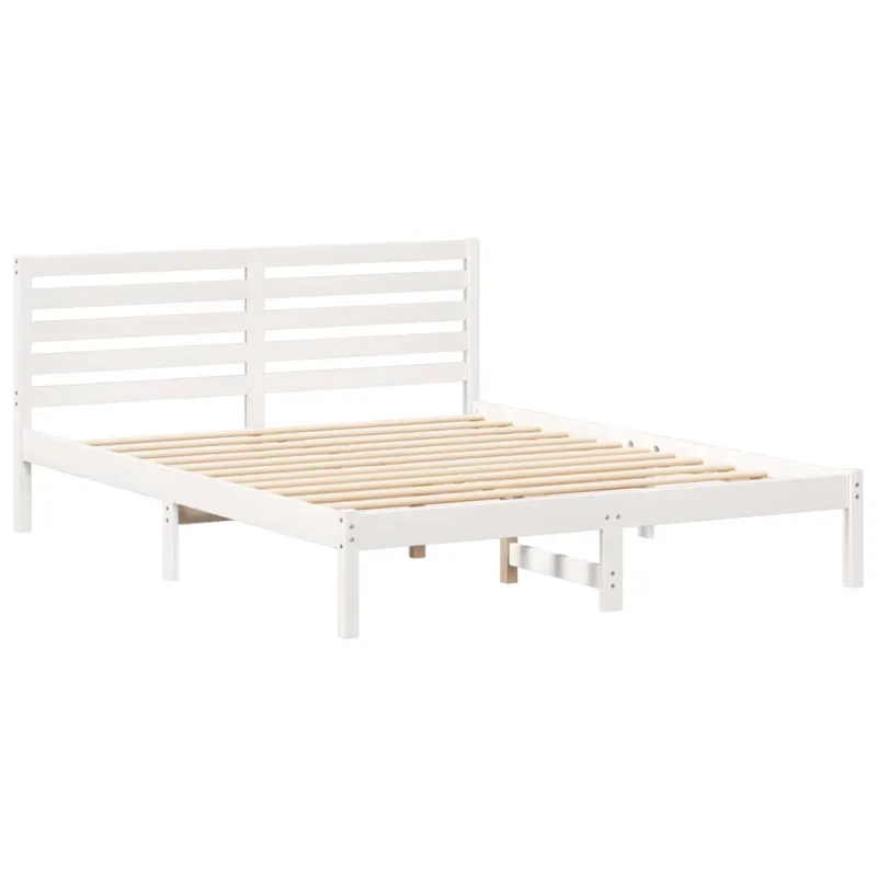 Lovos rėmas Balta 160 x 200 cm Kietos pušies mediena