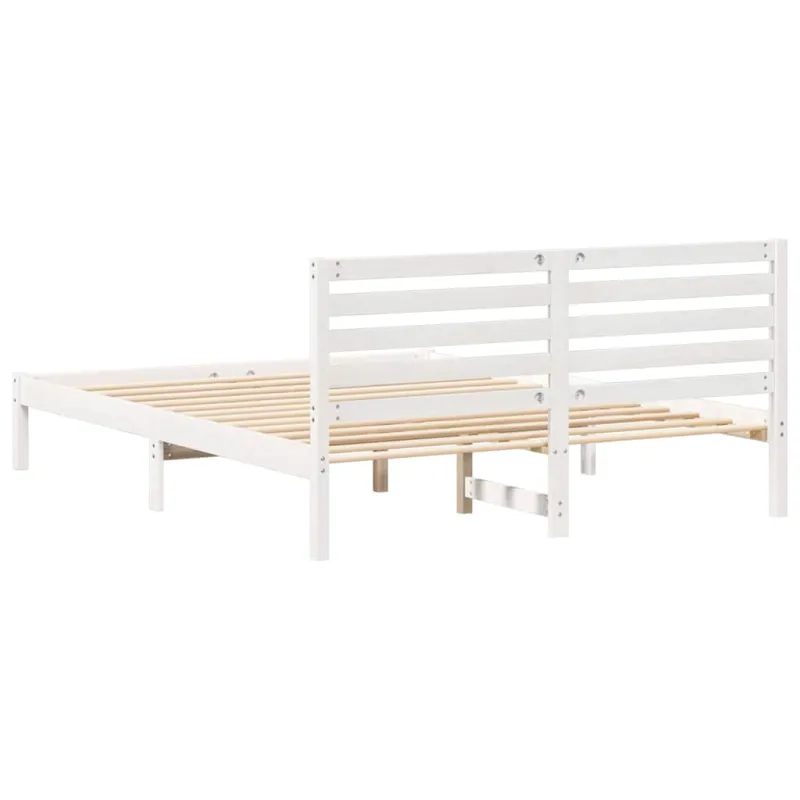 Lovos rėmas Balta 150 x 200 cm Kietos pušies mediena