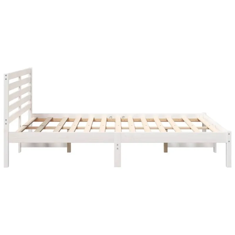 Lovos rėmas Balta 140 x 190 cm Kietos pušies mediena