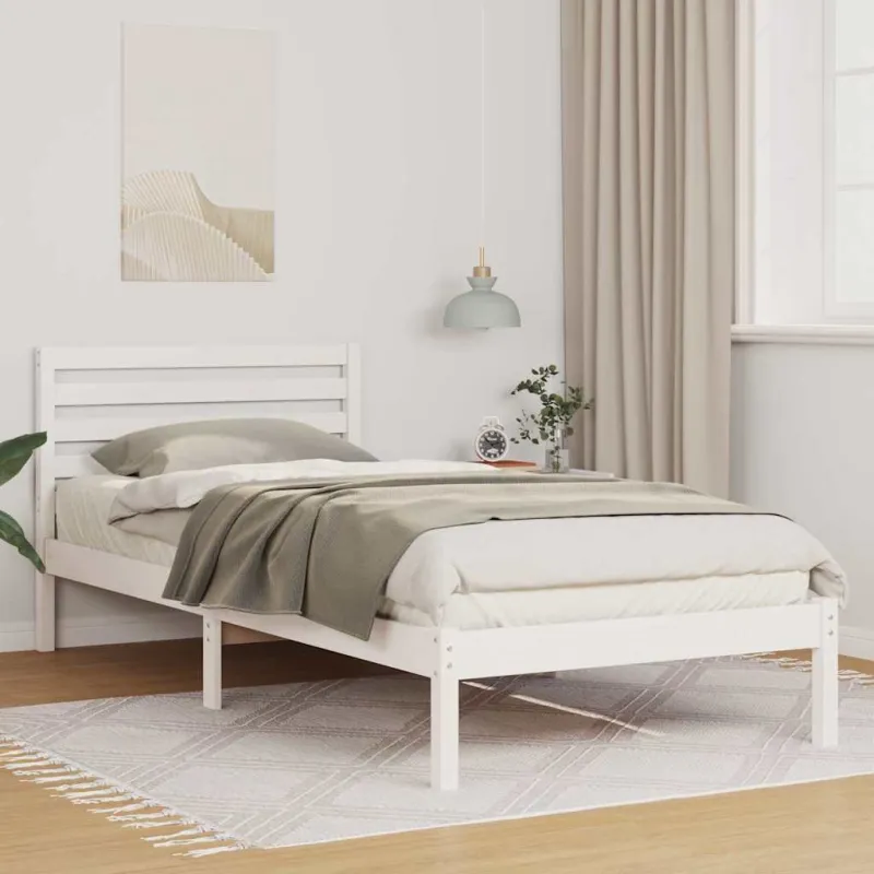 Lovos rėmas Balta 100 x 210 cm Kietos pušies mediena