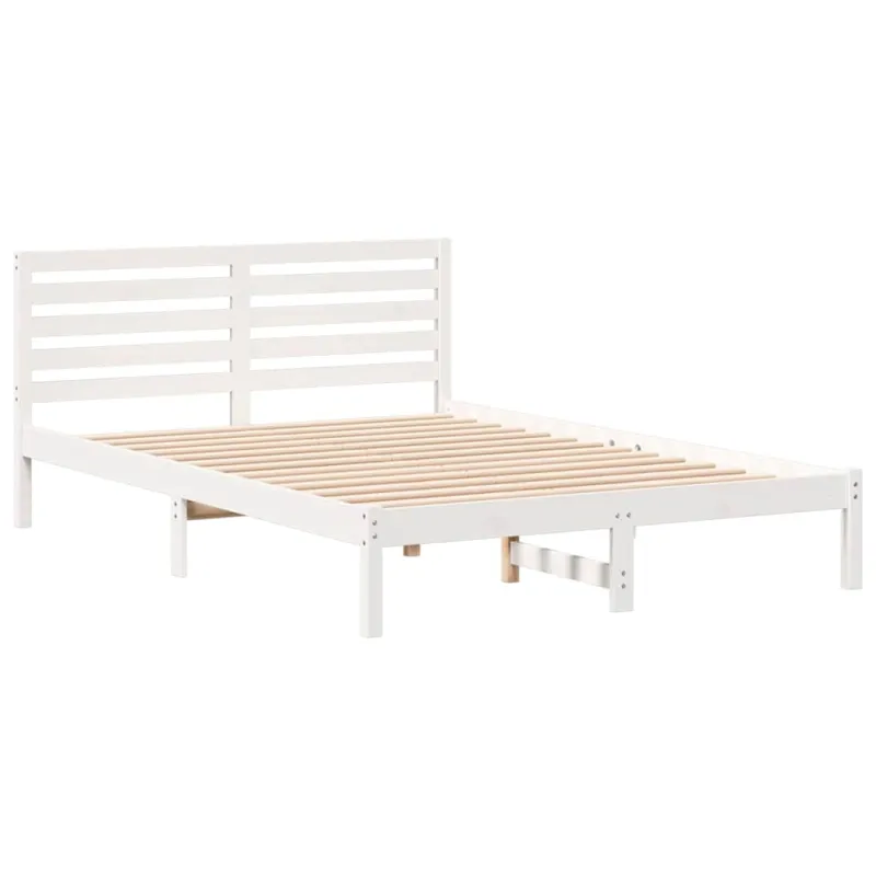 Lovos rėmas Balta 140 x 210 cm Kietos pušies mediena