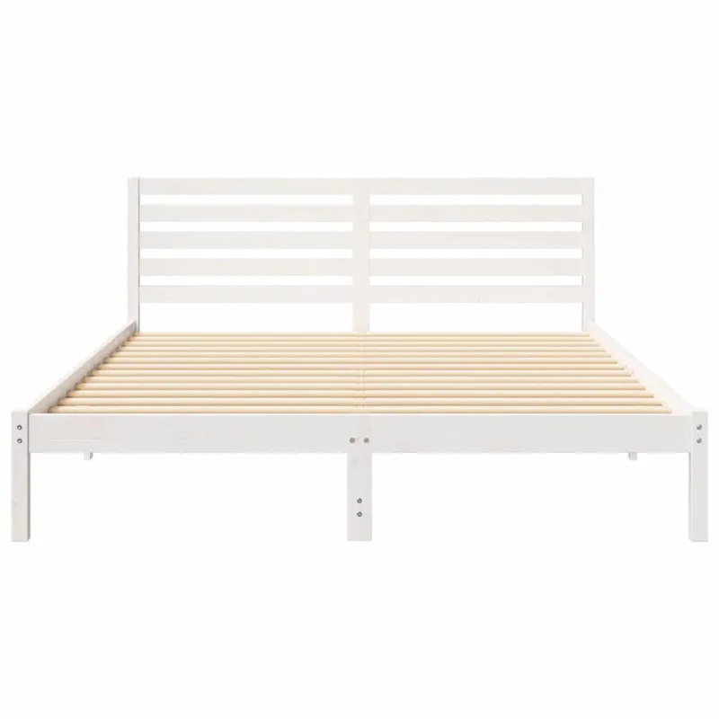 Lovos rėmas Balta 160 x 210 cm Kietos pušies mediena
