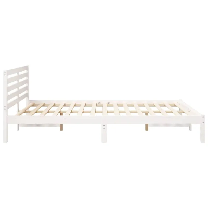 Lovos rėmas Balta 160 x 210 cm Kietos pušies mediena