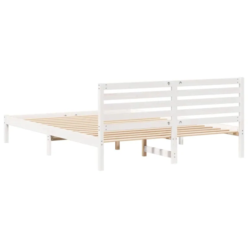 Lovos rėmas Balta 160 x 210 cm Kietos pušies mediena