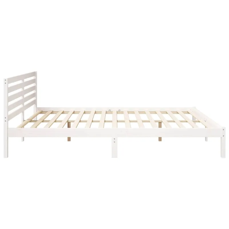 Lovos rėmas Balta 200 x 210 cm Kietos pušies mediena