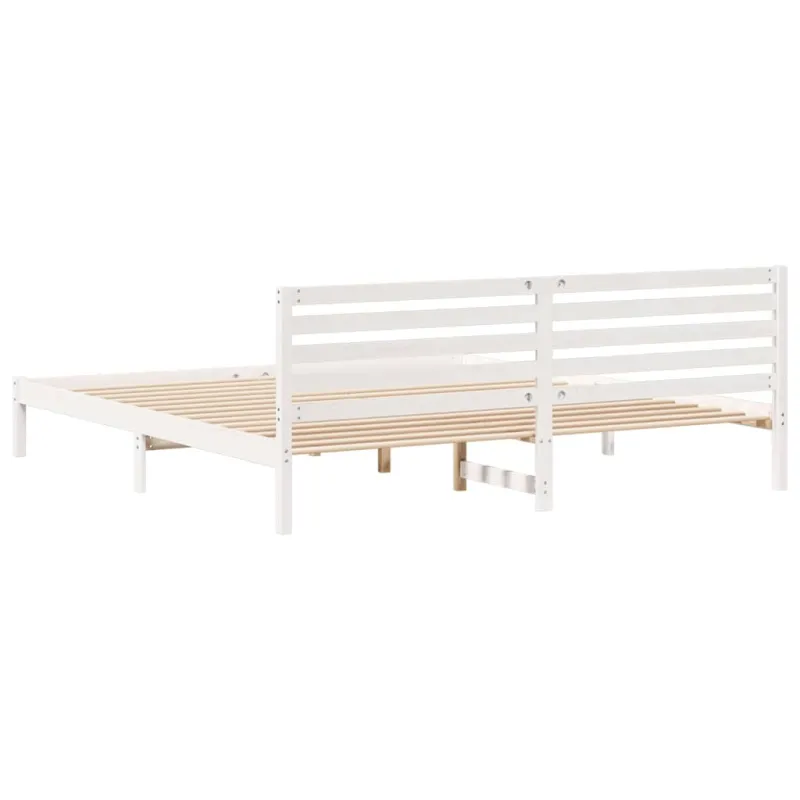 Lovos rėmas Balta 200 x 210 cm Kietos pušies mediena