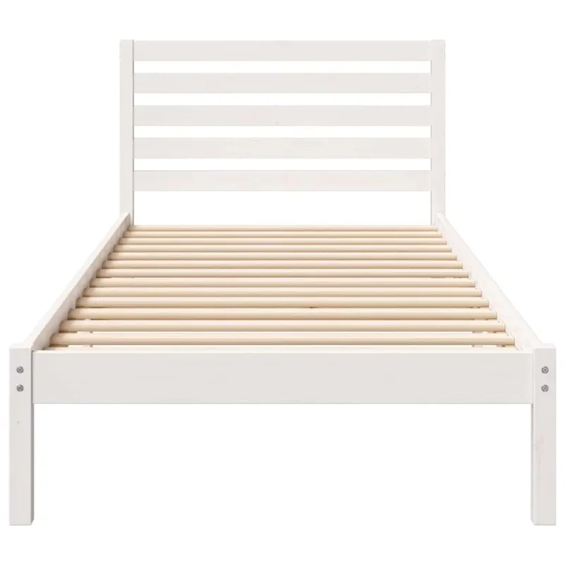 Lovos rėmas Balta 90 x 220 cm Kietos pušies mediena