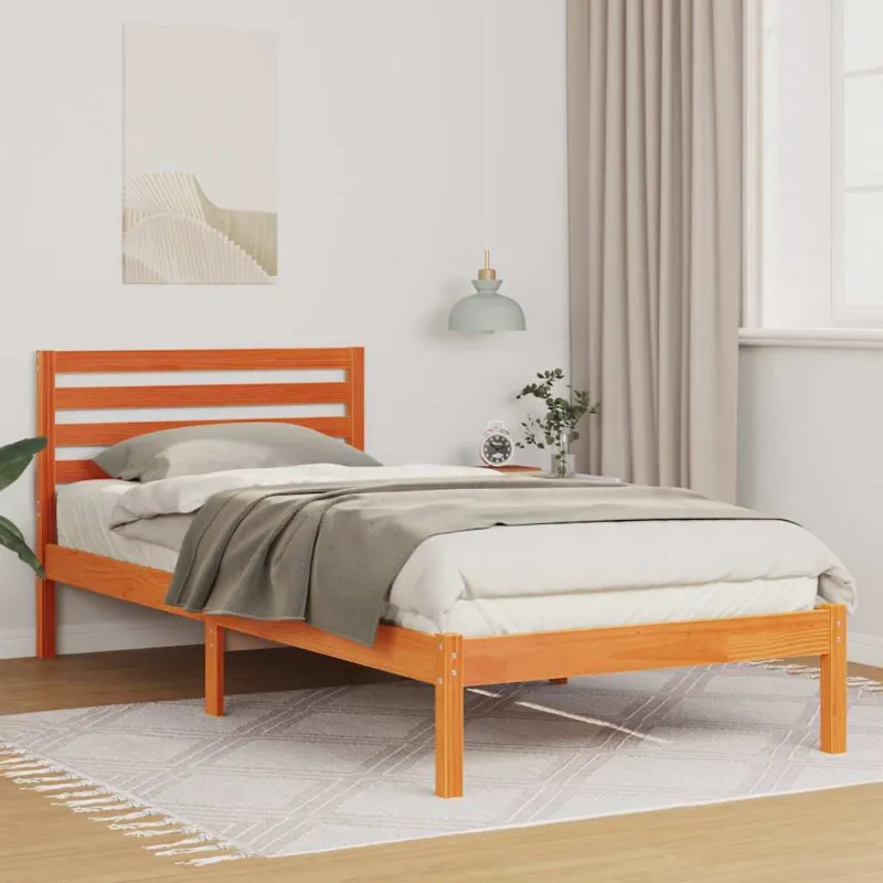 Lovos rėmas Vaško ruda 90 x 220 cm Kietos pušies mediena