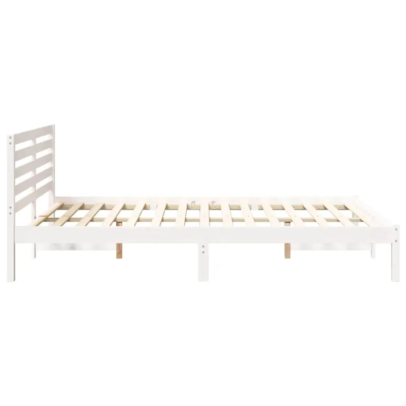Lovos rėmas Balta 140 x 220 cm Kietos pušies mediena