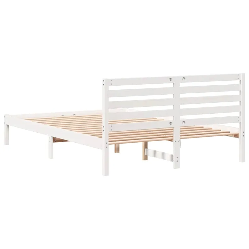 Lovos rėmas Balta 140 x 220 cm Kietos pušies mediena