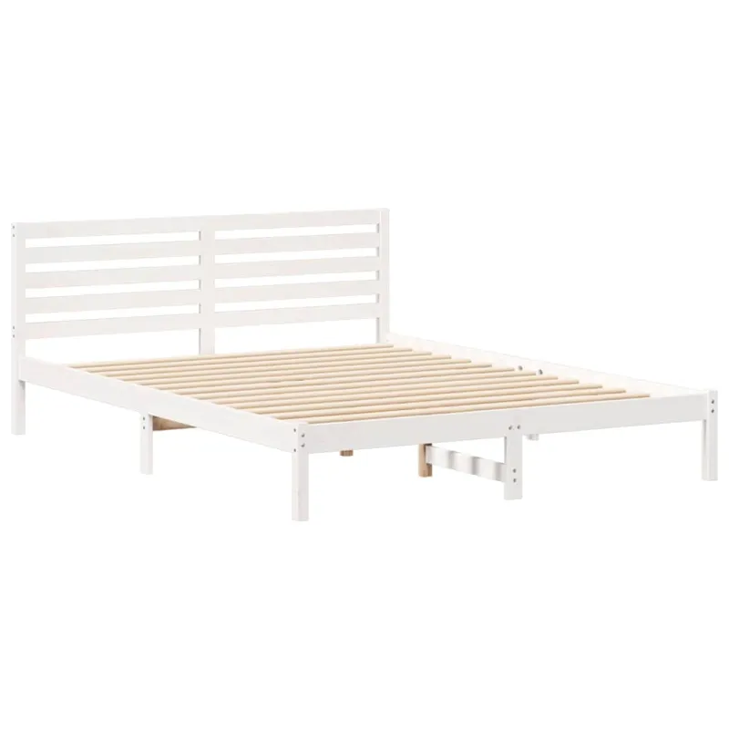 Lovos rėmas Balta 160 x 220 cm Kietos pušies mediena