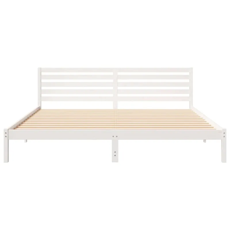 Lovos rėmas Balta 180 x 220 cm Kietos pušies mediena