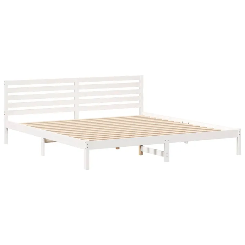 Lovos rėmas Balta 200 x 220 cm Kietos pušies mediena