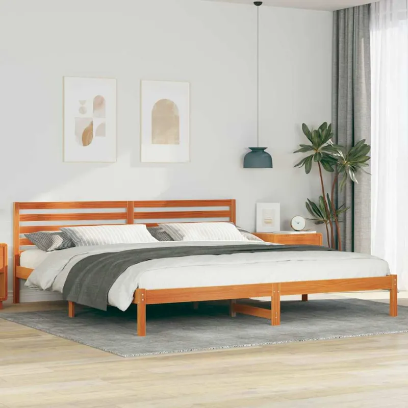 Lovos rėmas Vaško ruda 200 x 220 cm Kietos pušies mediena