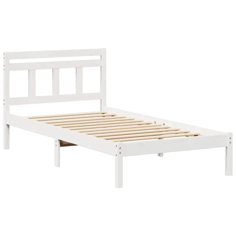 Lovos rėmas Balta 75 x 190 cm Kietos pušies mediena