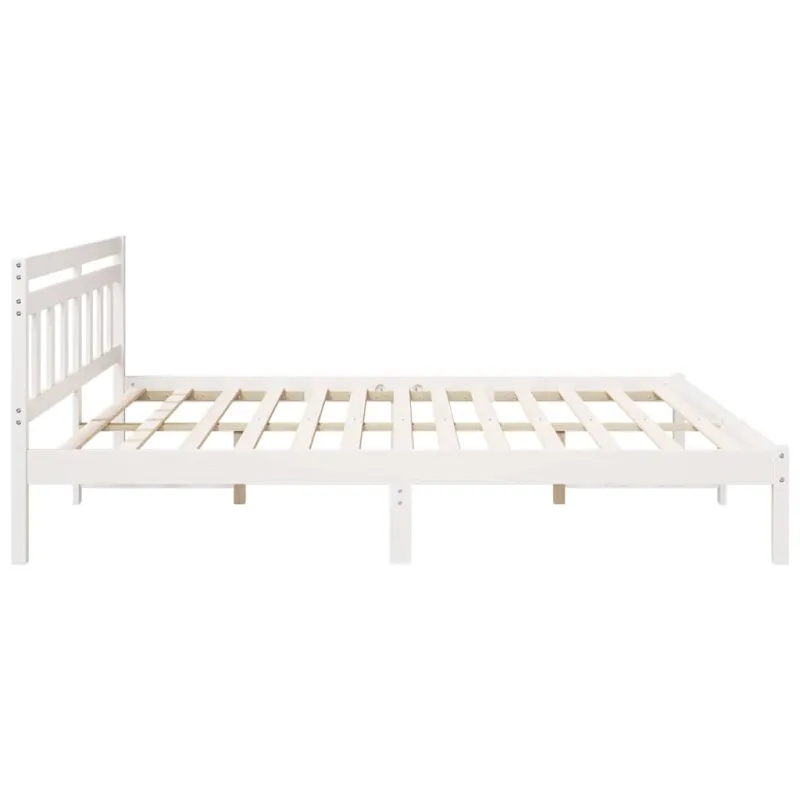 Lovos rėmas Balta 200 x 200 cm Kietos pušies mediena