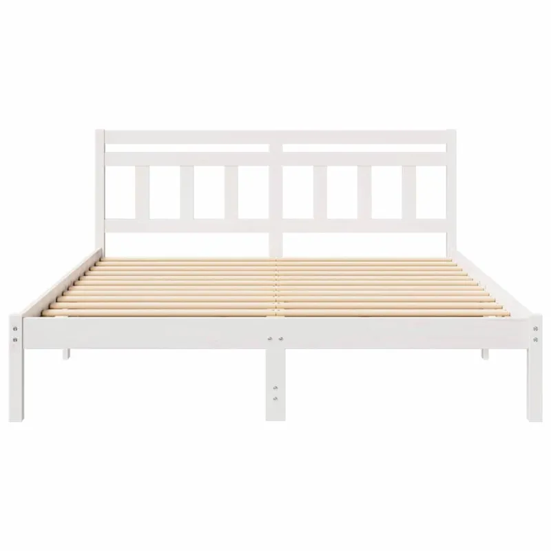 Lovos rėmas Balta 160 x 200 cm Kietos pušies mediena