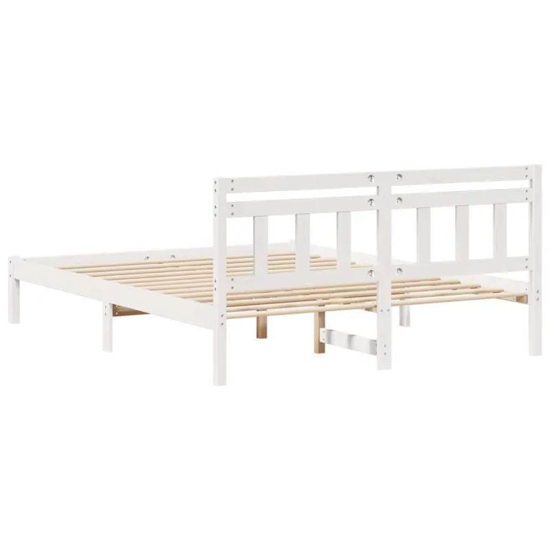 Lovos rėmas Balta 160 x 200 cm Kietos pušies mediena