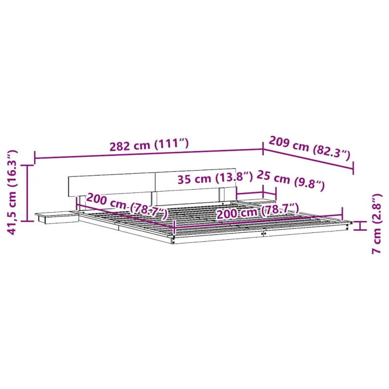 Lovos rėmas Ruda 200 x 200 cm Medis