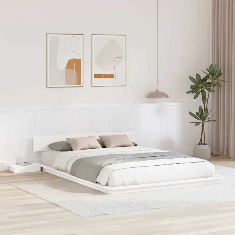 Lovos rėmas Balta 140 x 200 cm Medis