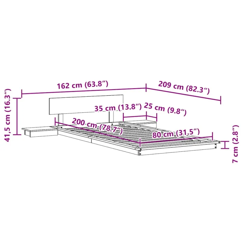 Lovos rėmas Ruda 80 x 200 cm Medis