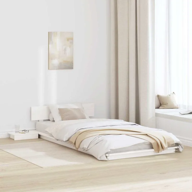 Lovos rėmas Balta 90 x 190 cm Medis