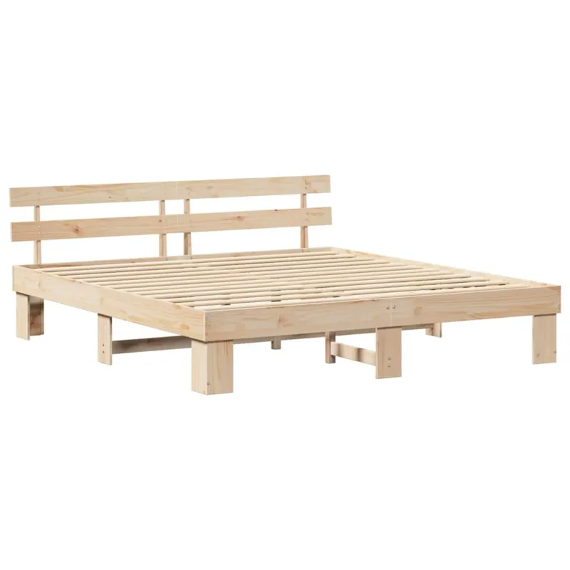 Lovos rėmas Natūrali 200 x 200 cm Kietos pušies mediena
