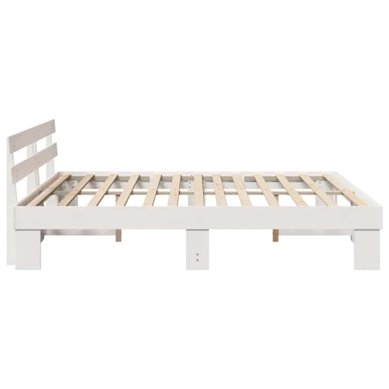 Lovos rėmas Balta 200 x 200 cm Kietos pušies mediena