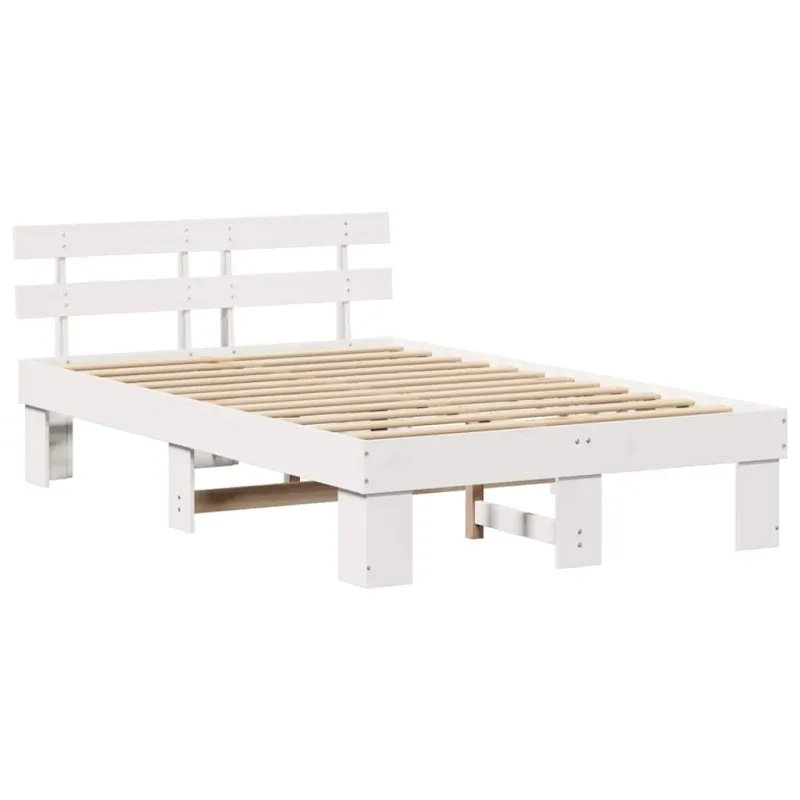 Lovos rėmas Balta 140 x 190 cm Kietos pušies mediena