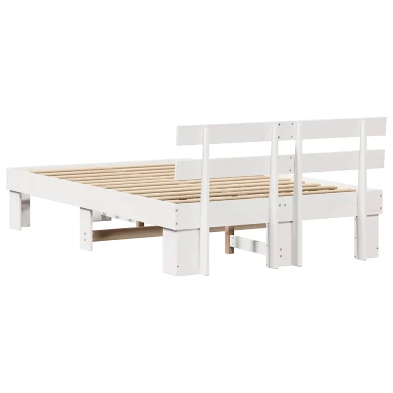 Lovos rėmas Balta 140 x 190 cm Kietos pušies mediena