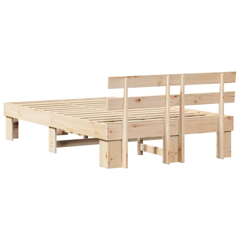 Lovos rėmas Natūrali 135 x 190 cm Kietos pušies mediena
