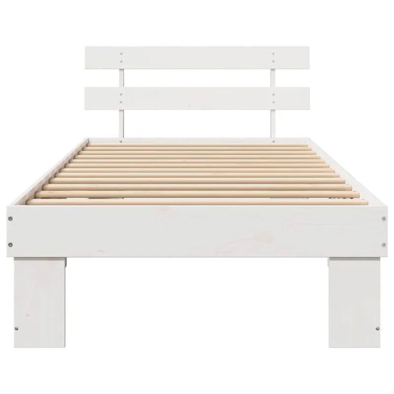 Lovos rėmas Balta 90 x 200 cm Kietos pušies mediena