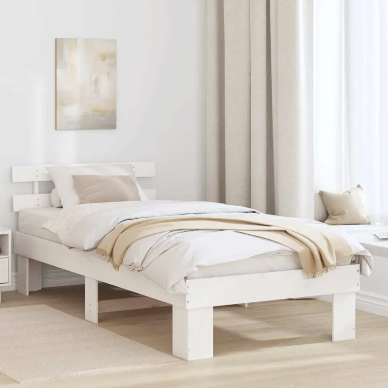 Lovos rėmas Balta 80 x 200 cm Kietos pušies mediena