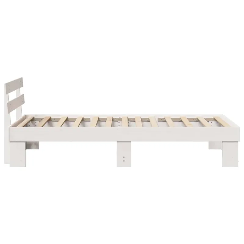 Lovos rėmas Balta 90 x 190 cm Kietos pušies mediena