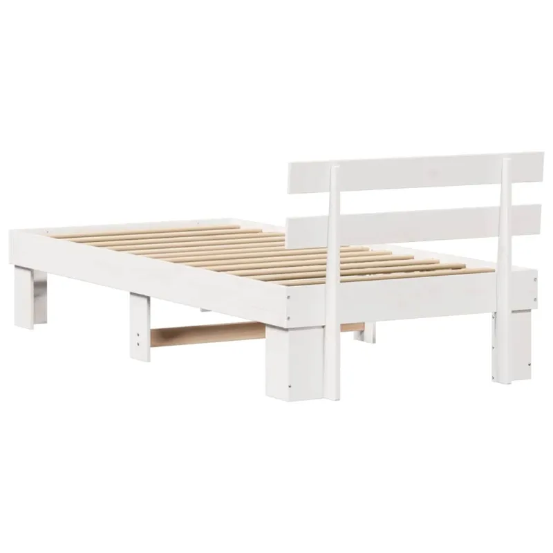 Lovos rėmas Balta 90 x 190 cm Kietos pušies mediena