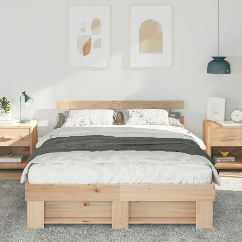 Lovos rėmas Ruda 150 x 200 cm Kietos pušies mediena