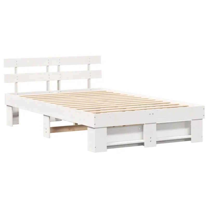 Lovos rėmas Balta 140 x 190 cm Kietos pušies mediena