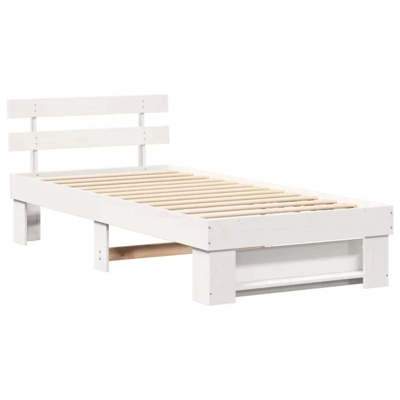 Lovos rėmas Balta 100 x 200 cm Kietos pušies mediena