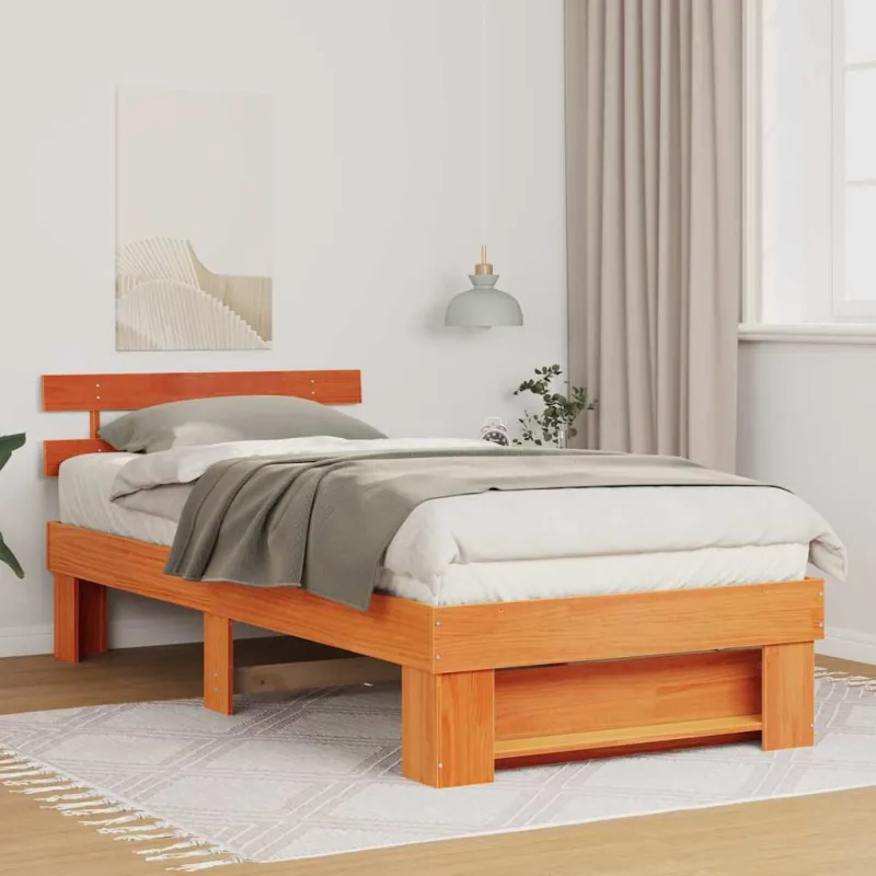 Lovos rėmas Vaško ruda 75 x 190 cm Kietos pušies mediena