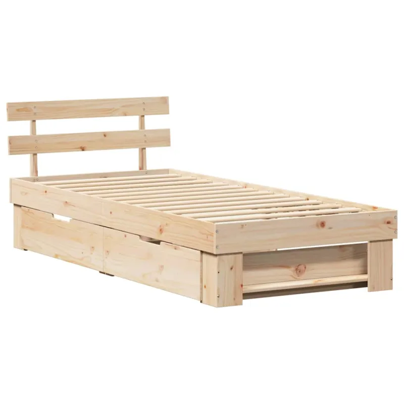 Lovos rėmas Natūrali 100 x 200 cm Kietos pušies mediena