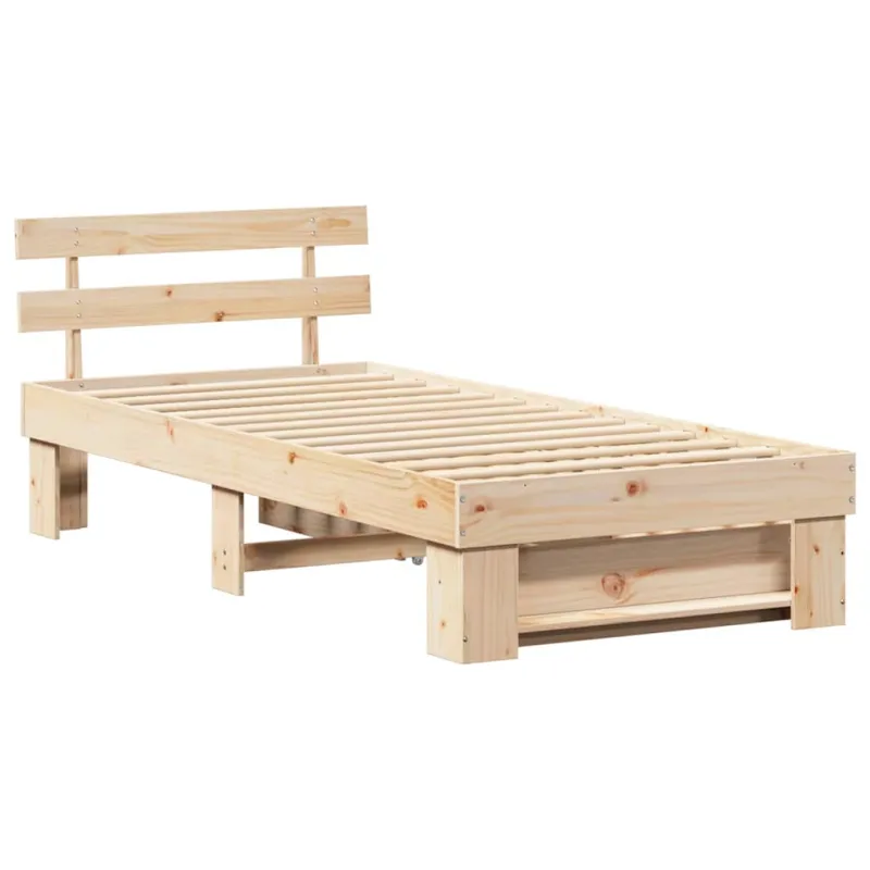 Lovos rėmas Natūrali 100 x 200 cm Kietos pušies mediena