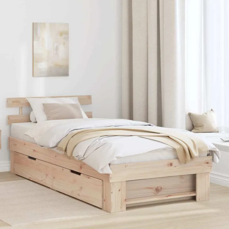 Lovos rėmas Natūrali 75 x 190 cm Kietos pušies mediena