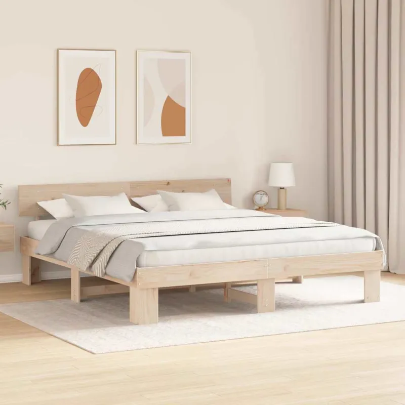 Lovos rėmas Natūrali 180 x 200 cm Kietos pušies mediena