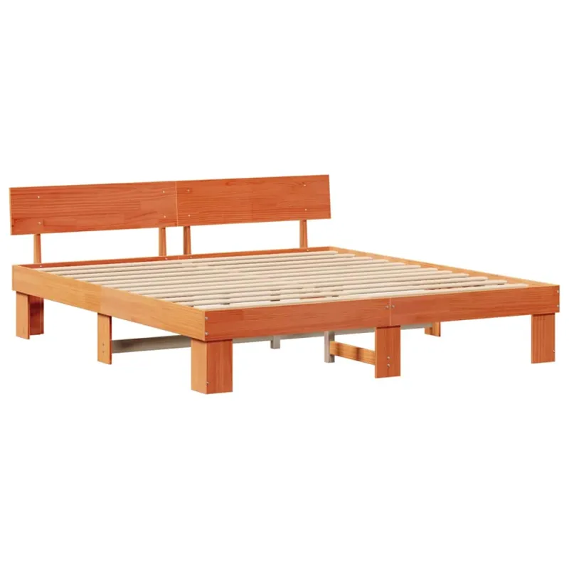 Lovos rėmas Vaško ruda 180 x 200 cm Kietos pušies mediena