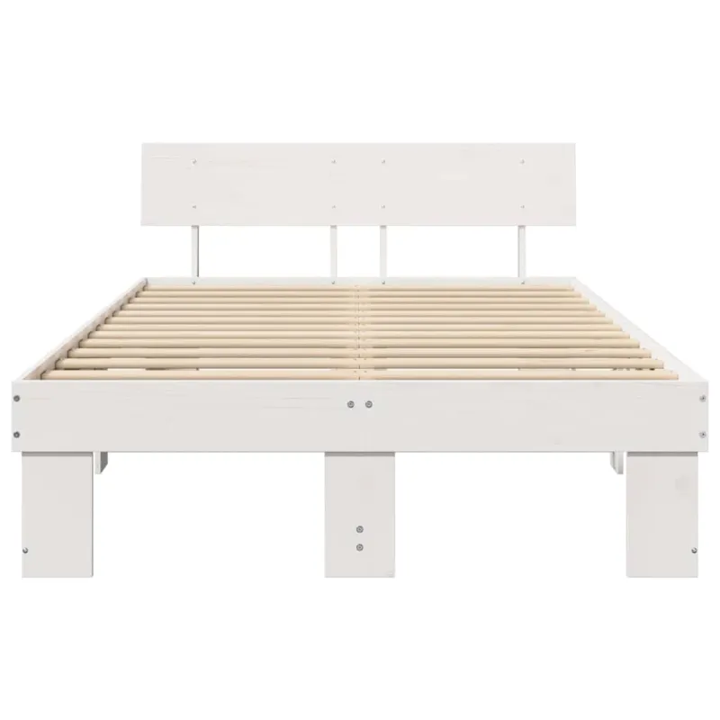 Lovos rėmas Balta 120 x 200 cm Kietos pušies mediena