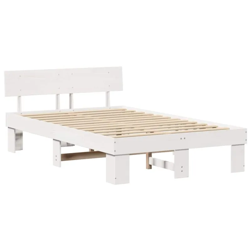 Lovos rėmas Balta 140 x 190 cm Kietos pušies mediena