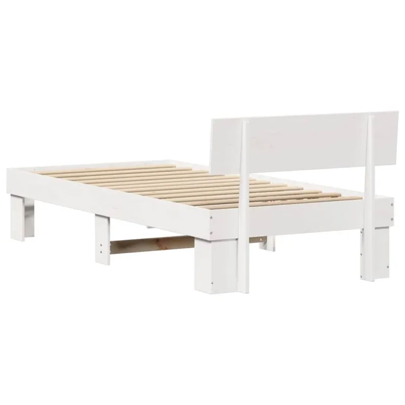 Lovos rėmas Balta 90 x 190 cm Kietos pušies mediena
