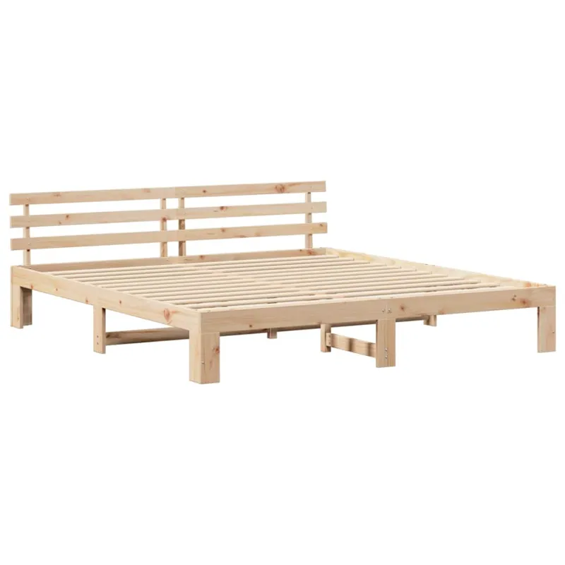 Lovos rėmas Natūrali 200 x 200 cm Kietos pušies mediena