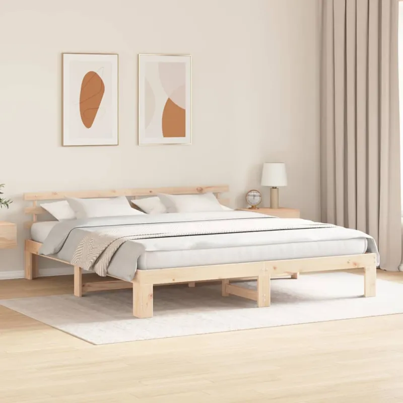 Lovos rėmas Natūrali 180 x 200 cm Kietos pušies mediena