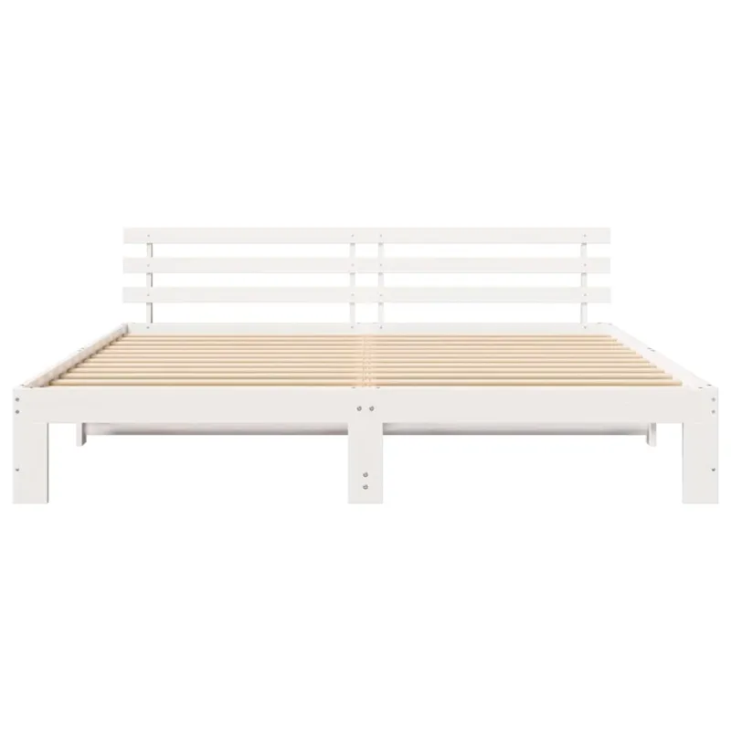 Lovos rėmas Balta 180 x 200 cm Kietos pušies mediena